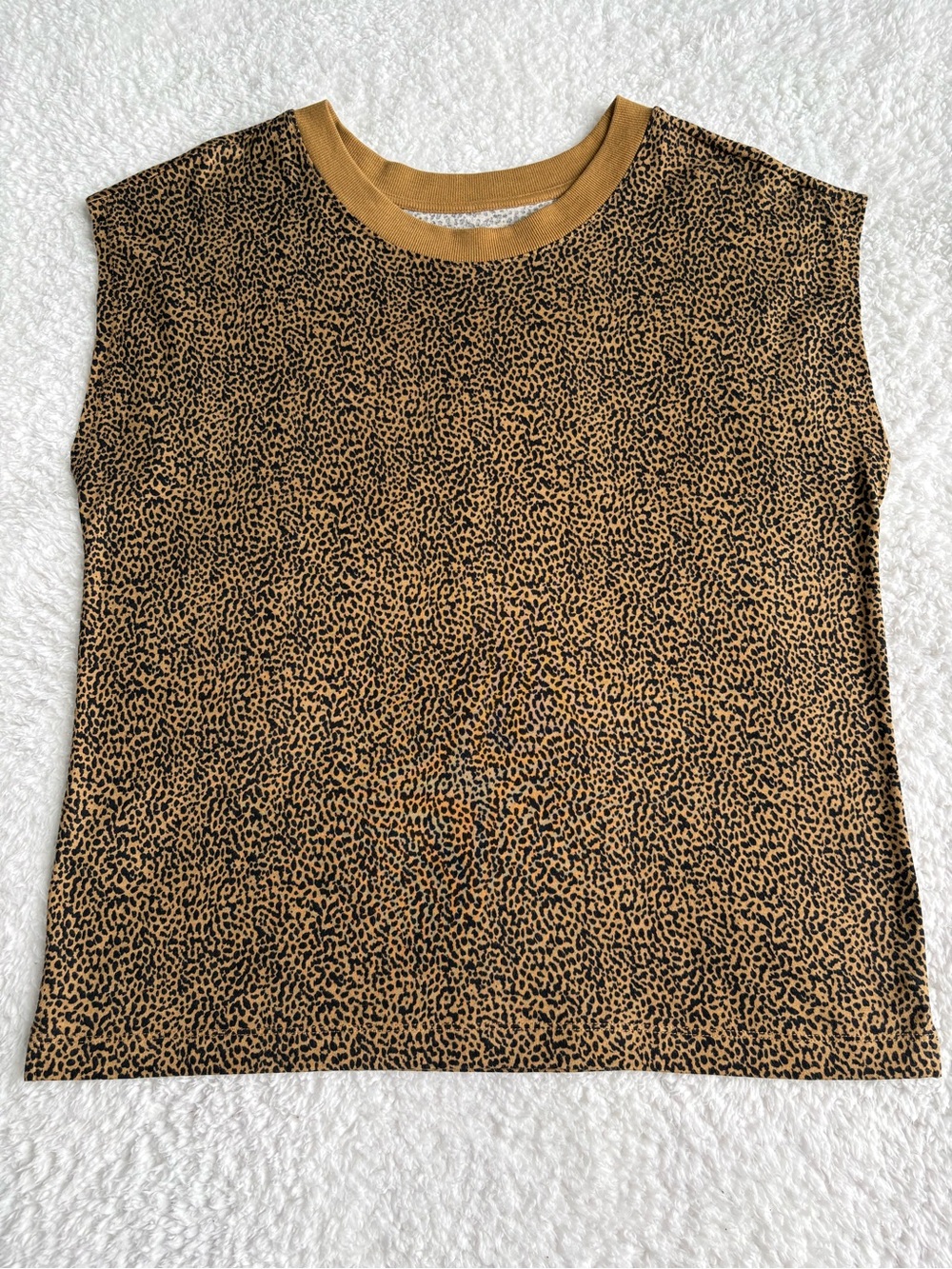 Loft Leopard Print Boxy Muscle Tee - Size Small
